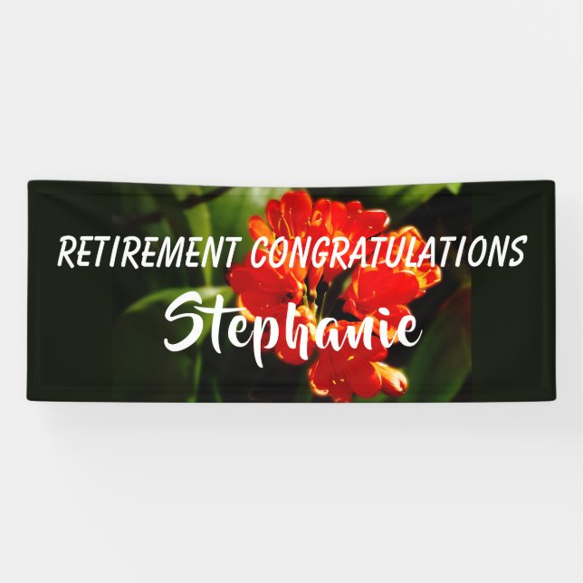 Retirement Congratulations Jumbo Orange Flower Banner (Horizontal)