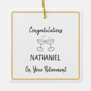 Retirement Congratulations Keepsake Personalized Ceramic Ornament