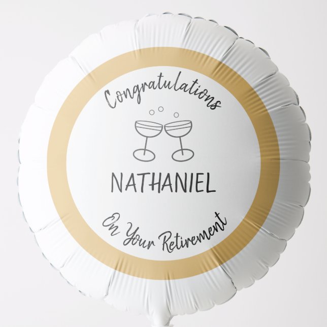 Retirement Congratulations Party Decor Custom Name Balloon (Front)