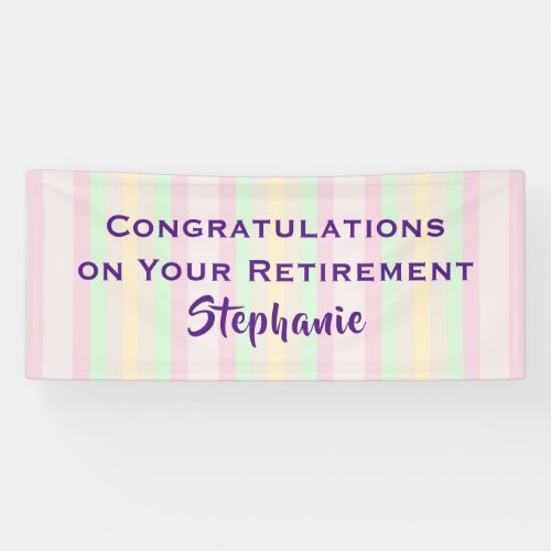 Retirement Congratulations Pastel Stripe Jumbo Banner