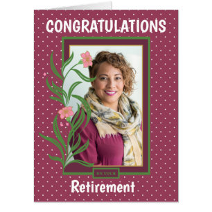 Retirement Congratulations Pink Border Photo Card