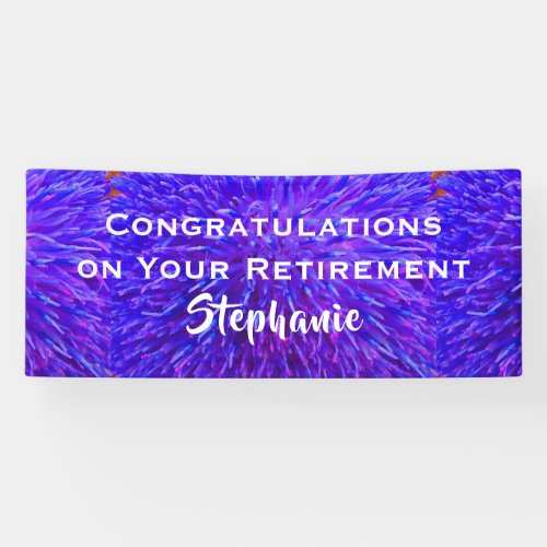 Retirement Congratulations Purple Floral Closeup Banner