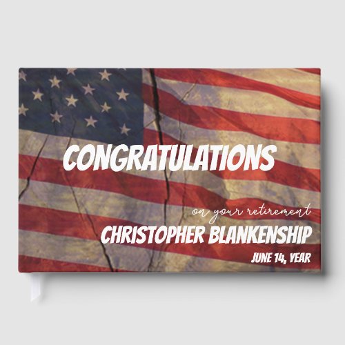 Retirement Congratulations Rustic American Flag