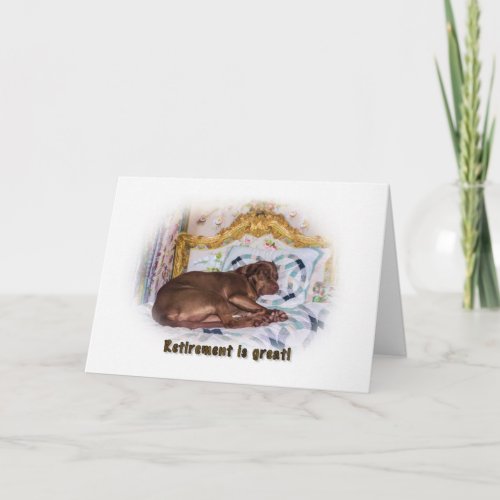 Retirement Congratulations Sleeping Dog Card