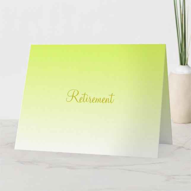 Retirement Congratulations Sunny Yellow Paper Card (Front)