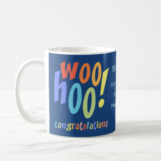 Retirement Congratulations Typography Coffee Mug (Left)