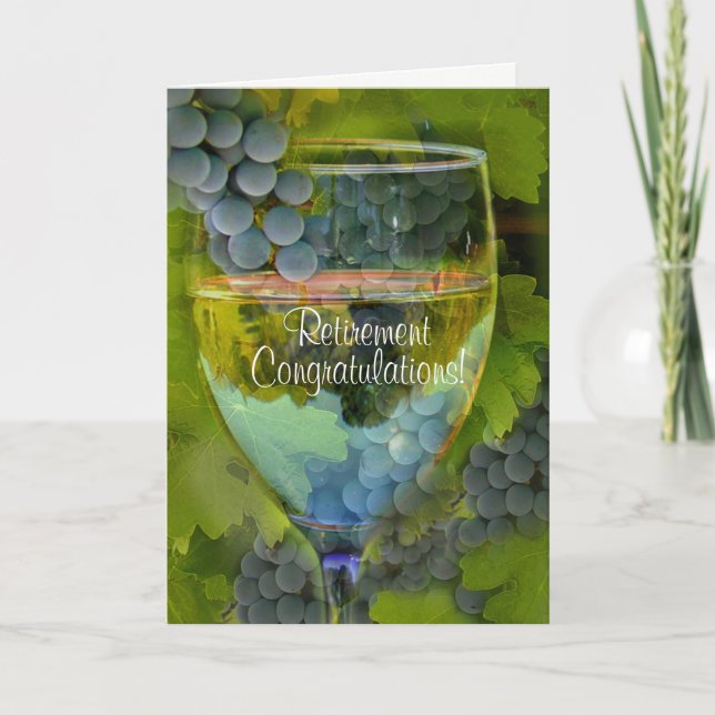 Retirement Congratulations Wine Humor Card (Front)