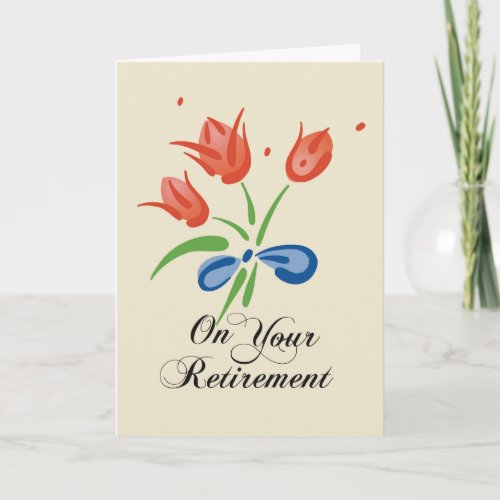 Retirement Congratulations with Red Flowers