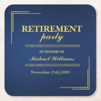 Retirement Corporate Elegant Blue Gold