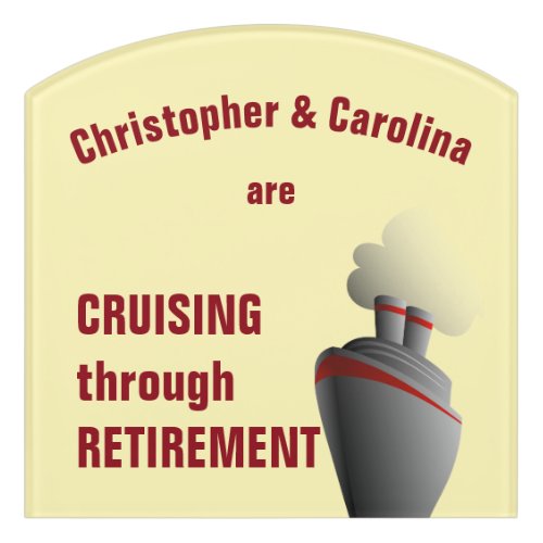 Retirement Cruise Yellow Custom Cabin Door Marker Door Sign