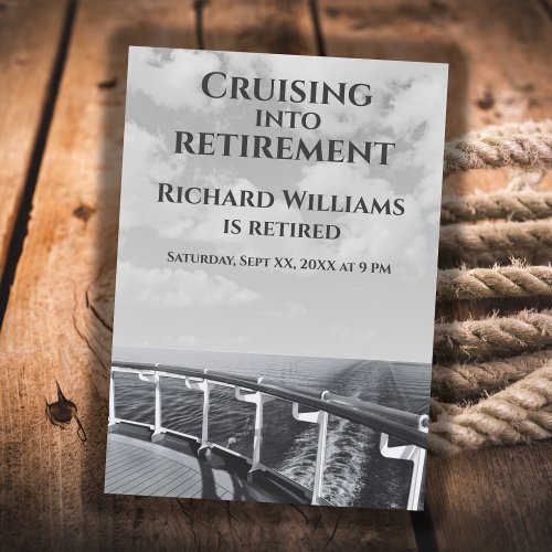 Retirement Cruising into Retirement Cruise Ship  Invitation