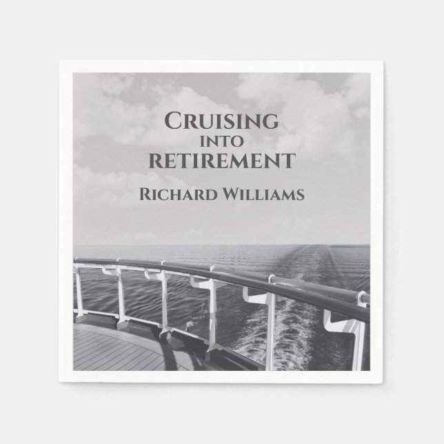 Retirement Cruising into Retirement Cruise Ship  Napkins (Front)