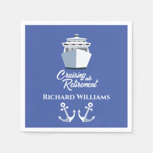 Retirement Cruising into Retirement Cruise Ship  Napkins