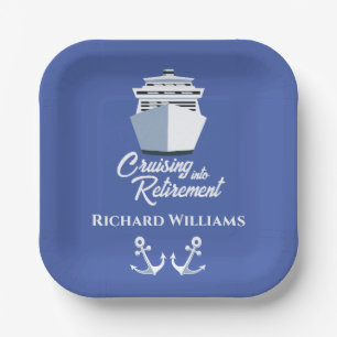 Retirement Cruising into Retirement Cruise Ship  Paper Plates