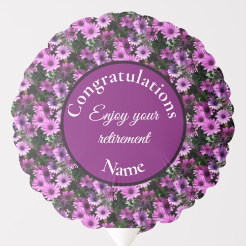 Retirement Daisy Flowers Personalized  Balloon