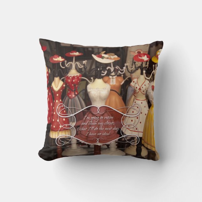 Retirement Days 1 Throw Pillow (Front)