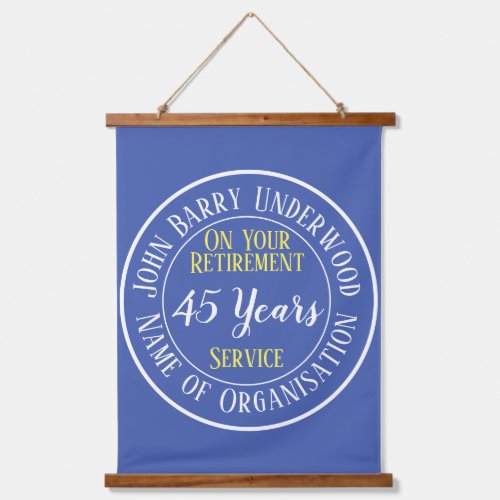 Retirement Design with Years Served Hanging Tapestry