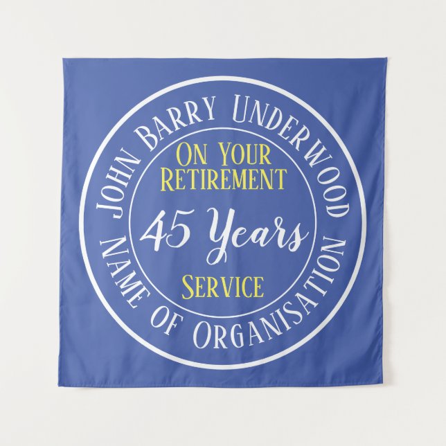 Retirement Design with Years Served Tapestry (Front)