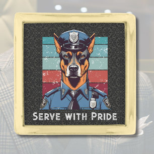 Retirement Dog Gifts for Police Officers Dad Him Gold Finish Lapel Pin