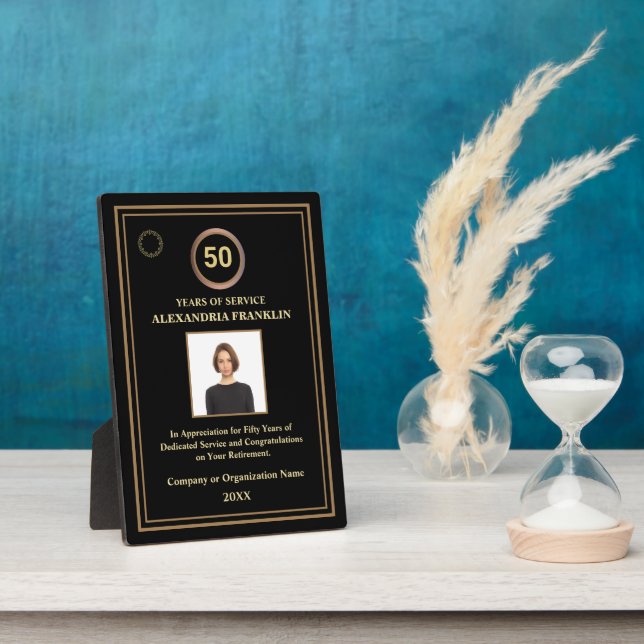 Retirement Employee Years Of Service Photo Awards  Plaque (Side)