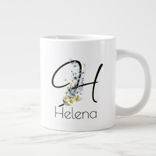 Retirement employer Soft Monogram Watercolor Giant Coffee Mug