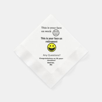 Retirement Face Paper Napkins by rdwnggrl at Zazzle