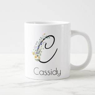 Retirement Feminine gift employer monogram   Giant Coffee Mug