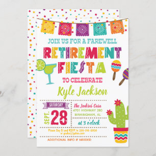 Retirement Fiesta Invitation - White