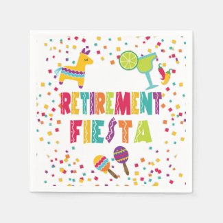 Retirement Fiesta Paper Napkins -White
