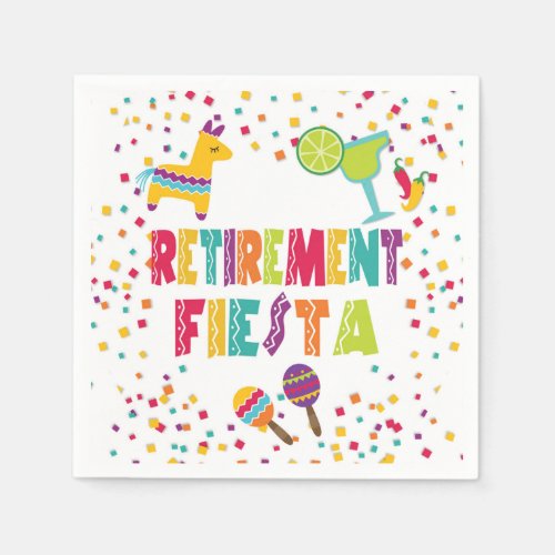 Retirement Fiesta Paper Napkins -White