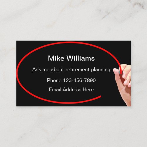 Retirement Financial Planning Business Card