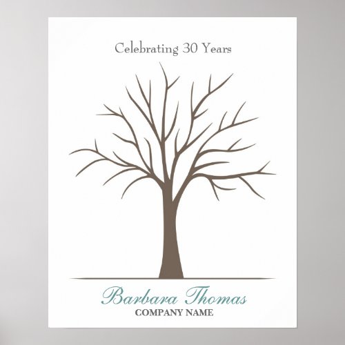 Retirement Fingerprint Tree Poster