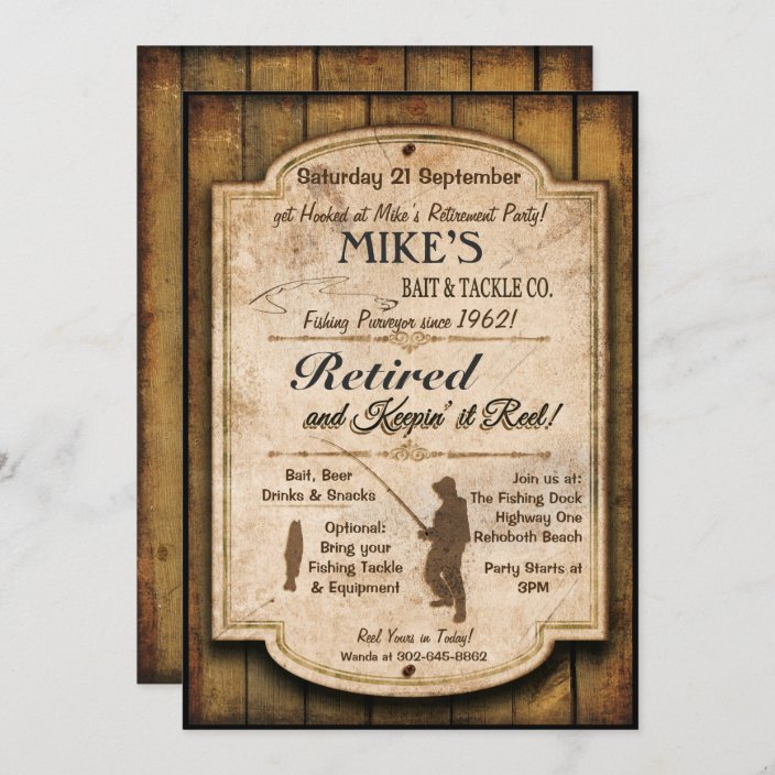 Retirement Fishing Party Invitation | Zazzle.com