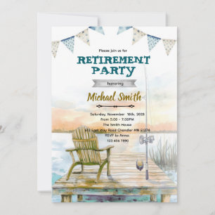 Retirement fishing party invitation
