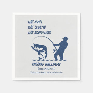 Retirement Fishing the Rodfather Big Fish Napkins