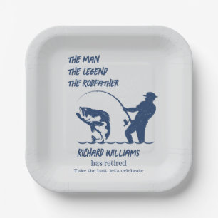 Retirement Fishing the Rodfather Big Fish  Paper Plates