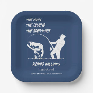 Retirement Fishing the Rodfather Big Fish Paper Plates