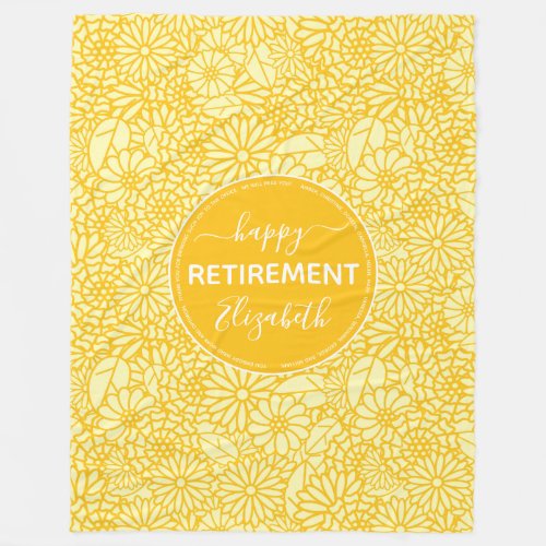 Retirement floral name  fleece blanket