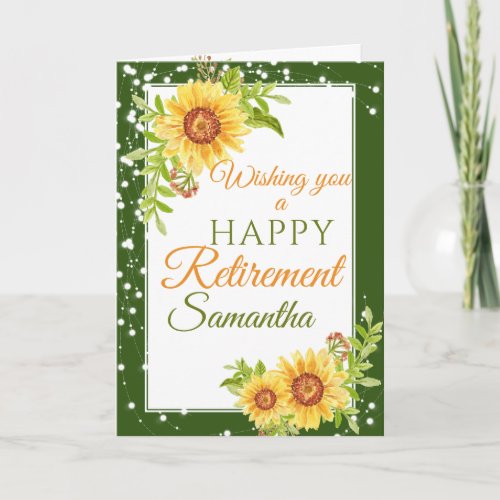Retirement Floral Sunflower and Border