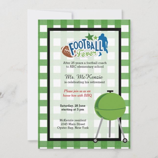 Retirement football coach invitation (Front)