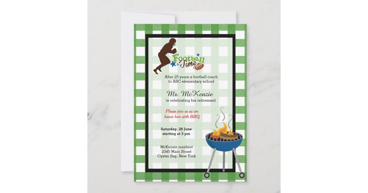 Retirement football coach invitation Zazzle