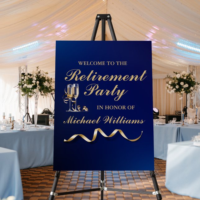 Retirement Formal Classic Champagne Glass Blue Foam Board (Creator Uploaded)