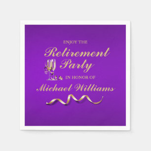 Retirement Formal Classic Champagne Glass Napkins