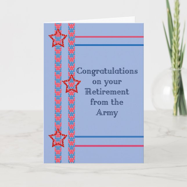 Retirement from the Army Congratulations Card (Front)