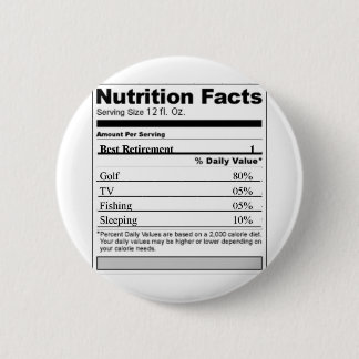 Retirement Funny Nutrition label Button