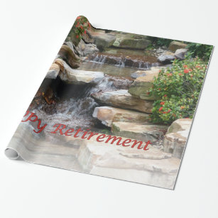 Retirement Garden Waterfall Cascade Wrap Paper