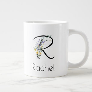 Retirement gift employer monogram watercolor  giant coffee mug