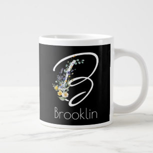 Retirement gift employer Monogram wildflower Giant Coffee Mug