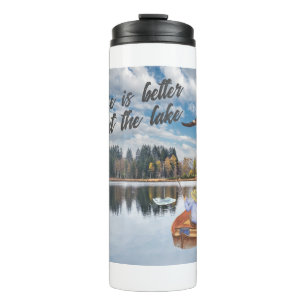 Retirement Gift Fishing at the Lake  Watercolor Thermal Tumbler