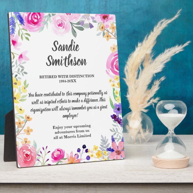 retirement gift for boss, employee, long service plaque (Side)